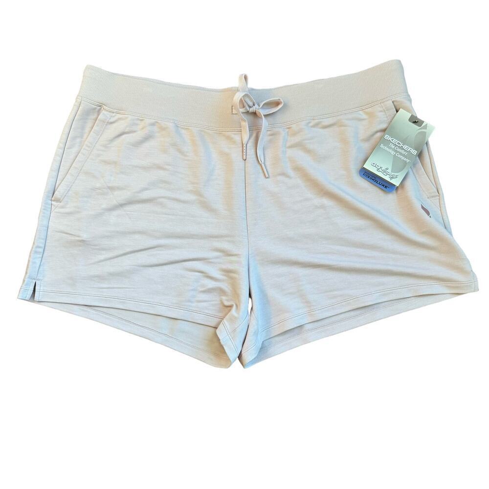 Skechers Skechluxe Go Lounge French‎ Terry Comfy Pale Pink Shorts Womens 2XL NWT